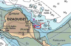 carte marine travaux dzaoudzi