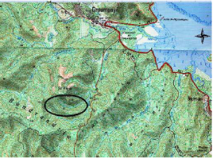 Localisation de l'ISDND, en retrait de la route