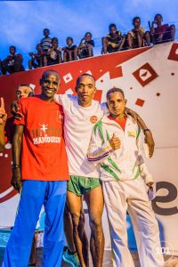 Le podium masculin des 10km de Mamoudzou