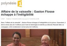 Polynésie: Gaston Flosse condamné pour avoir détourné… de la vaisselle