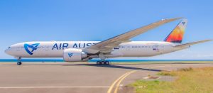 Le boeing d'Air austral aux couleurs du Piton de la Fournaise