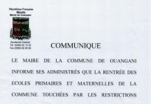 Ouangani: Le maire demande aux parents de fournir une bouteille d'eau à leurs enfants scolarisés