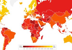 La corruption dans le monde en 2016 par Transparency international