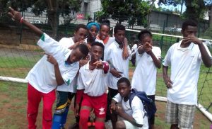 Lors d'un tournoi de football, organisé avec des jeunes de M'Sayidié en janvier