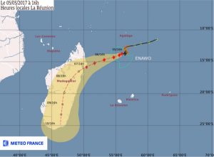 Enawo: Prévision de trajectoire établie ce dimanche 5 mars 2017