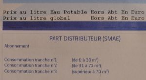 La mention "potable" a disparu dans le sud