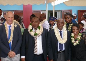 Mahafourou Saïdali entouré d'Eric de Wispelaere, SG de la préfecture, de Soibahadine Ramadani et de Bichara Payet