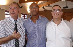 Fabien Vannucci, directeur DETP, Joël Paschal et Guiseppe Anello, professeurs de cuisine au lycée