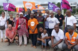 Balahachi Ousseni, aux couleurs de la CFDT au premier rang