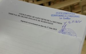 Jugement du 17 juin 2015 remis ce 12 juin 2017