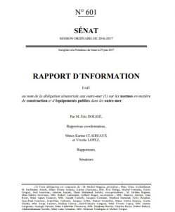 Rapport de la délégation sénatoriale aux outremer consacré au BTP