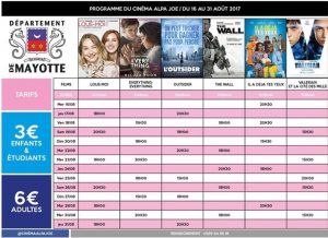 Le programme du cinéma Alpa Joe du 16 au 31 août 2017