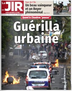 La Une du Journal de l'Île de La Réunion ce lundi