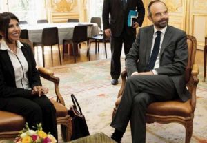 Nassimah Dindar à Matignon avec Edouard Philippe