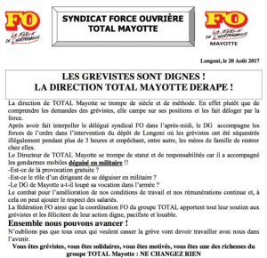 La réaction de FO après l'intervention des gendarmes