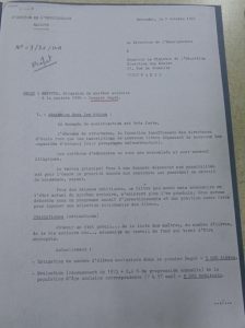 Courrier du directeur de l'Enseignement en 1976