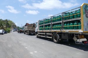 La file des camions en attente