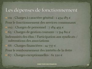 Les dépenses de fonctionnement...