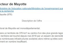 Une annonce en ligne pour recruter… un vice-recteur à Mayotte !