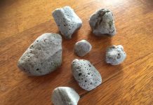 Des pierres flottantes récoltées à Papani