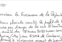 Un groupe de personnes confinées du RSMA dépose plainte contre le préfet