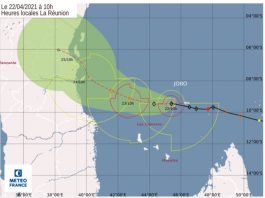 Jobo poursuit sa route après être passée au Nord de Mayotte Météo France, Mayotte